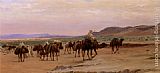 Eugene-Alexis Girardet Caravannes de sel dans le desert painting